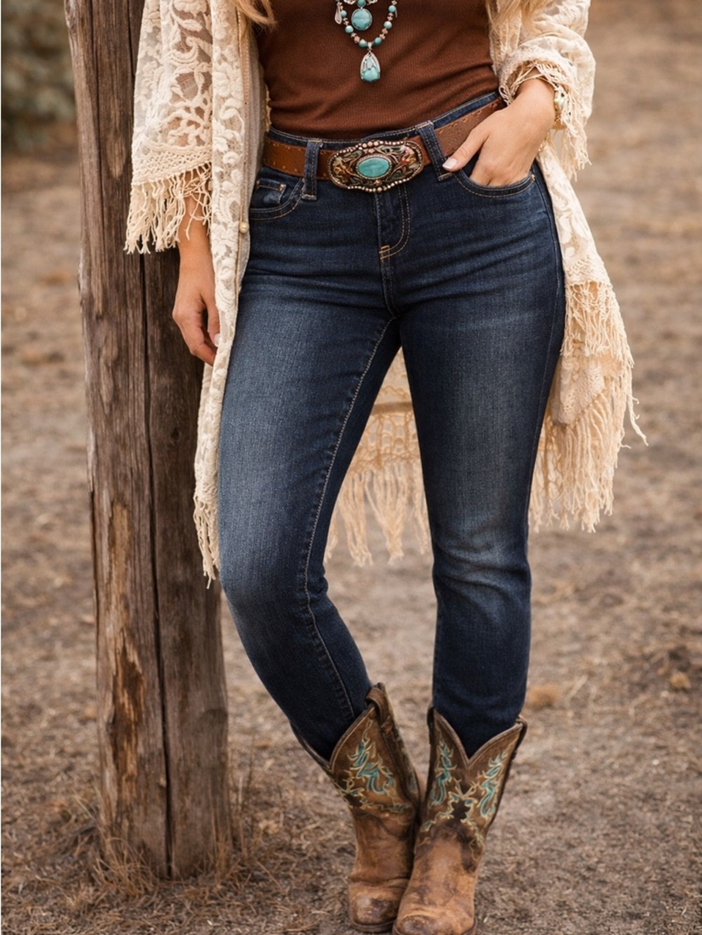 Daytrip Virgo Skinny Jeans 28R Dark Wash Mid Rise Stretch Denim Boho Western